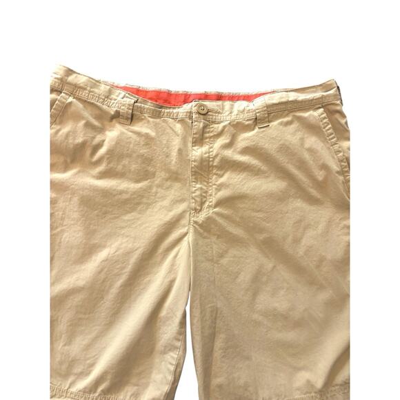 Columbia Men’s 100% Cotton Shorts Size 38 Flat Front Khaki 10” Inseam Outdoor - Picture 2 of 6